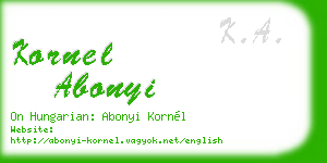 kornel abonyi business card